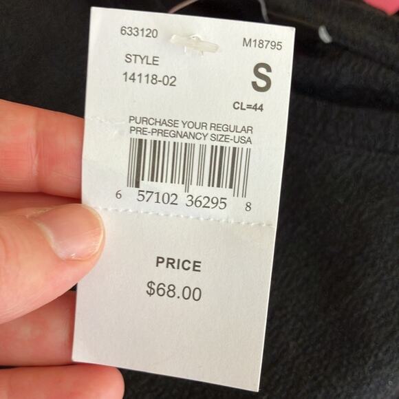 A Pea In The Pod | Maternity Black Tie Front Long Sleeve Top NWT Womens Small - Picture 3 of 5